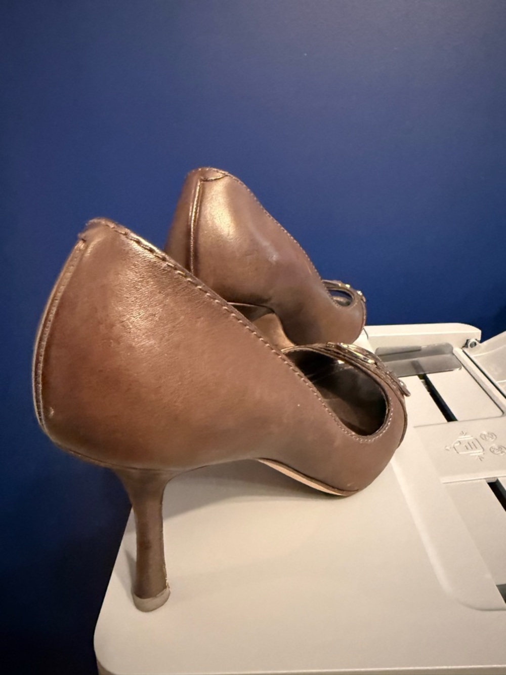 Christian Dior Women’s Brown Leather Buckle Pumps - Picture 4 of 8